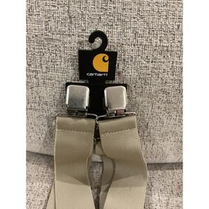 Carhartt Mens Heavy Duty Work Suspenders Tan Khaki Adjustable X-Back Metal Clips
